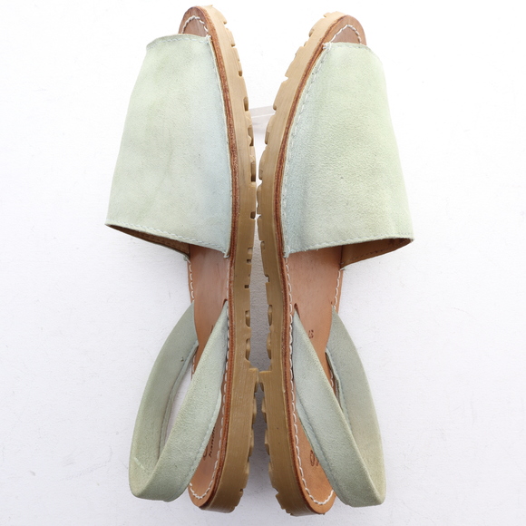 Sen Verde Women Suede Leather Open Toe Sling Back Sandals EU 37 Green - Picture 13 of 16